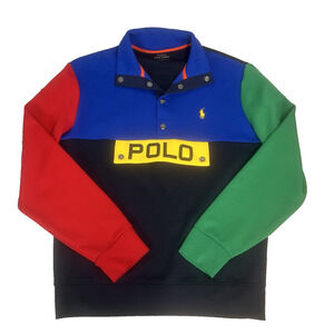 Polo Ralph Lauren Mens Rugby Shirt size Medium Pony Red Blue Green Yellow